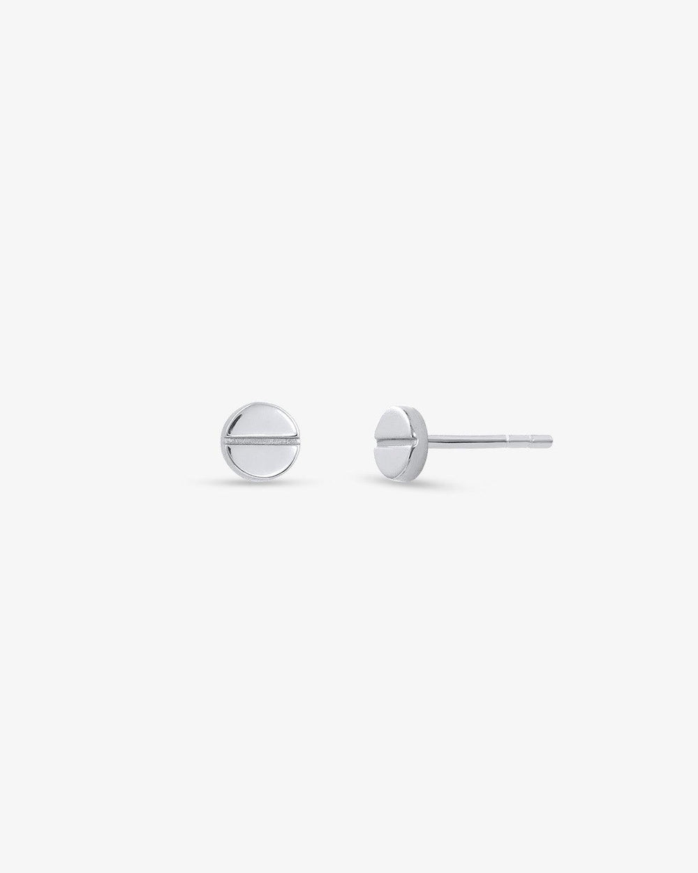 Round Tablet Pill Stud Earrings